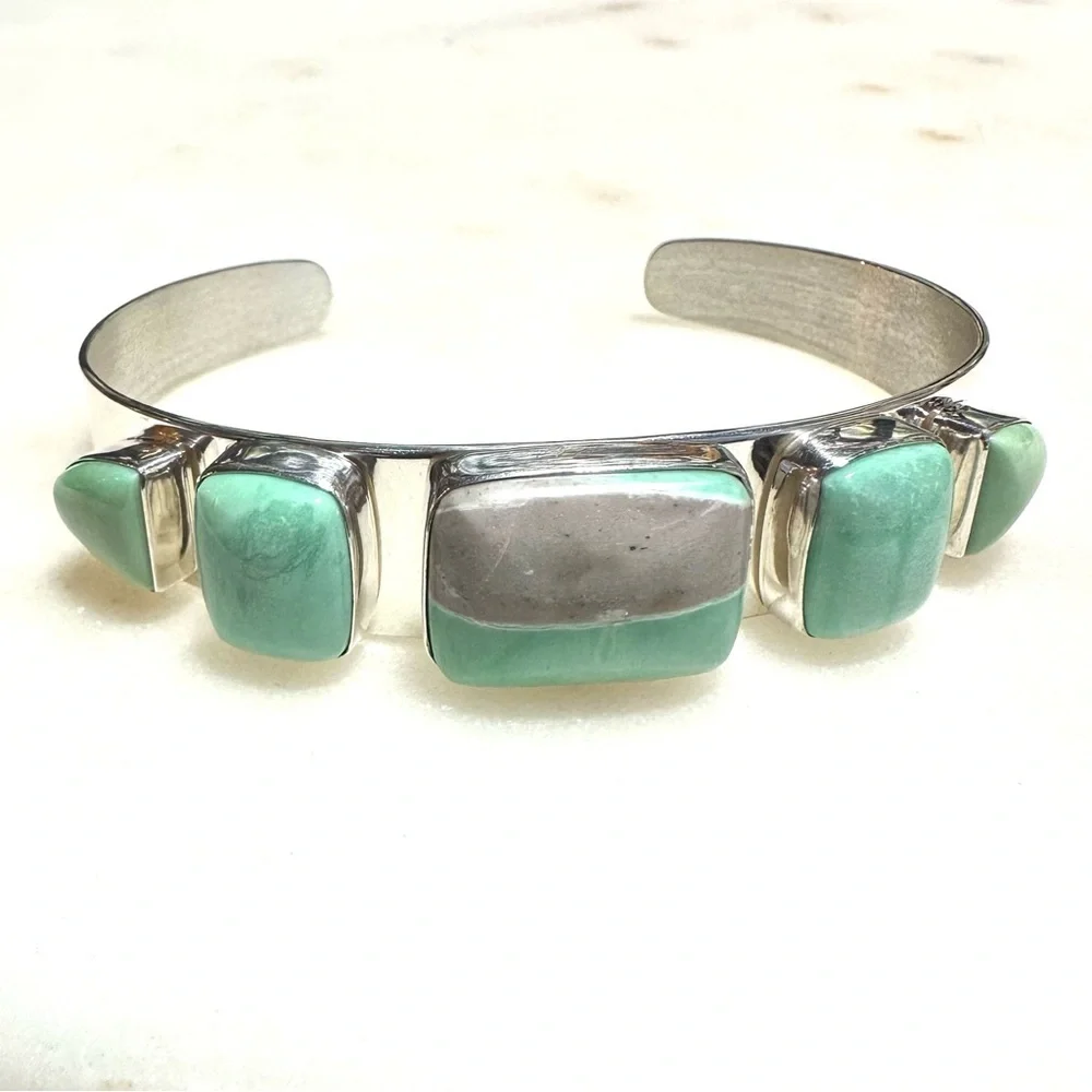 Jay King Green Variscite | Solid Sterling Silver Cuff Bracelet